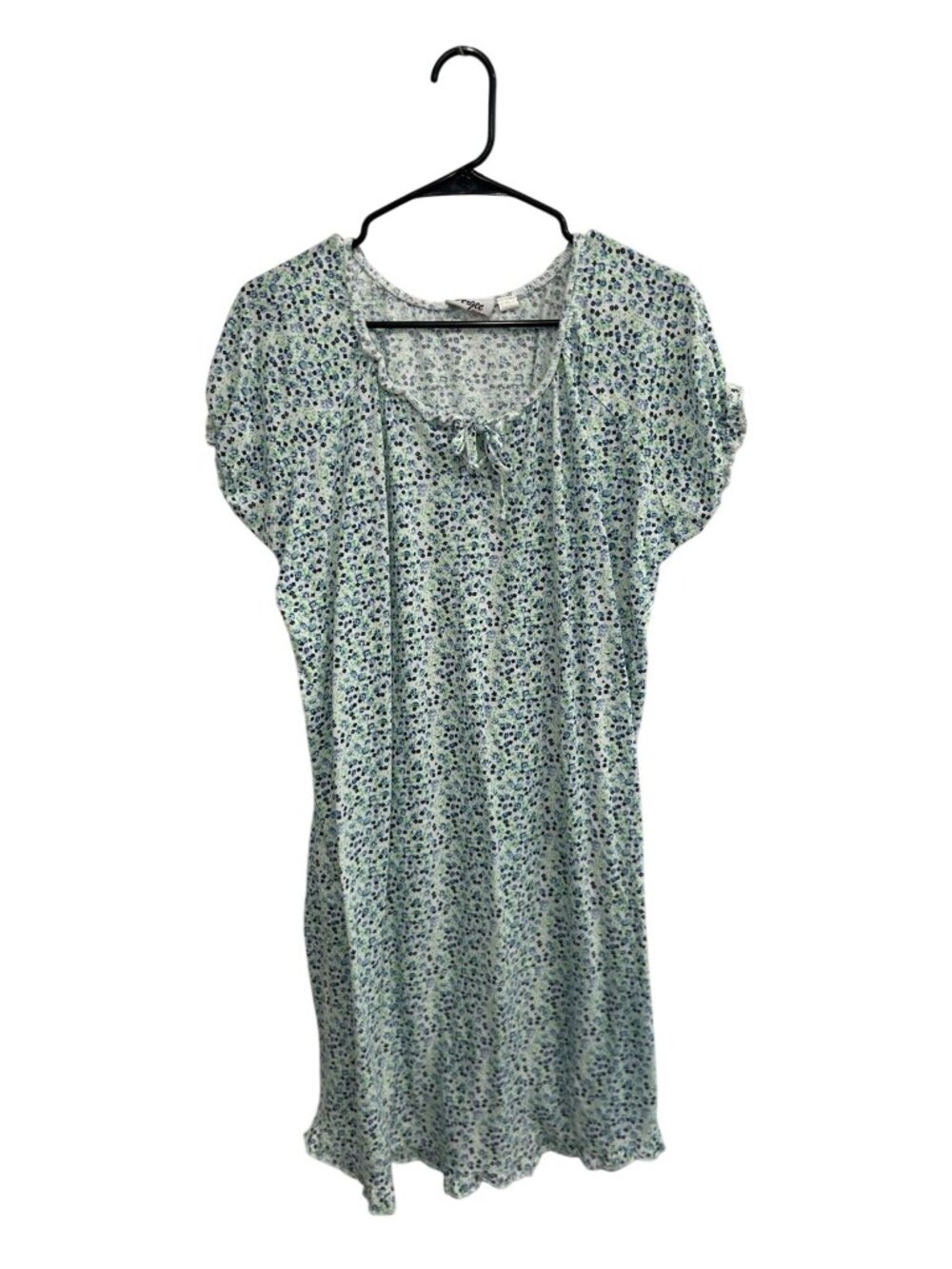 Argee Intimate XL Blue Green Floral Nightgown Cotton Blend Cozycore Romanticcore